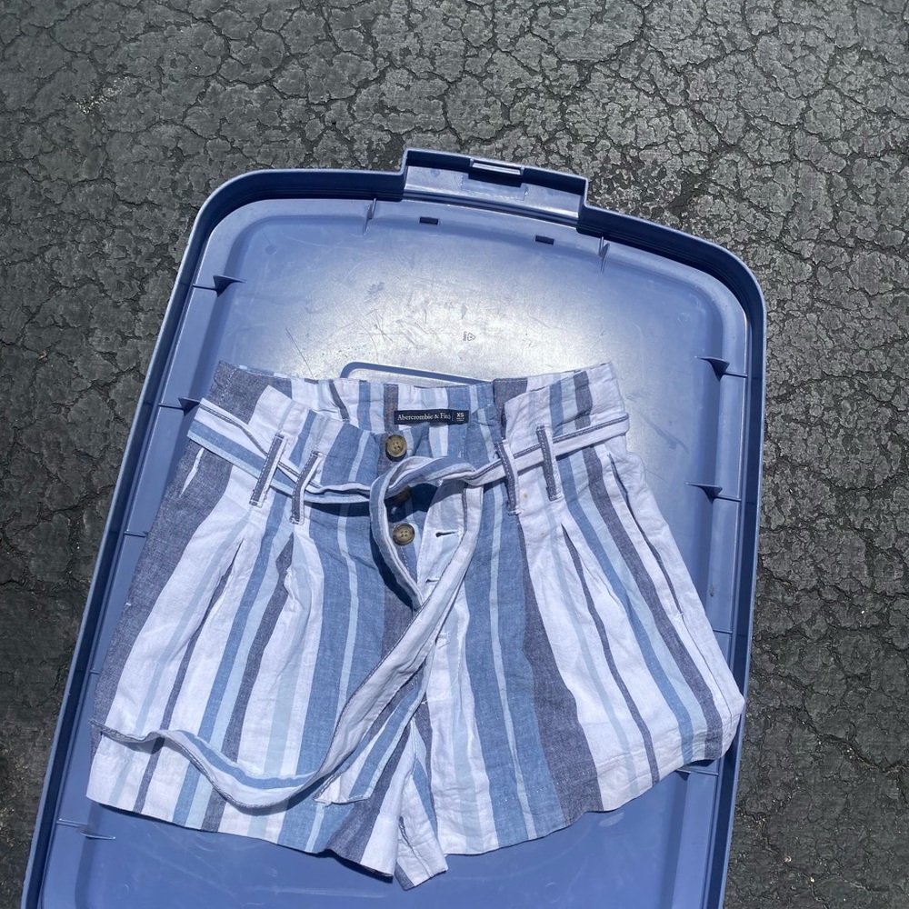 Womens Abercrombie High Waisted Tie Front Shorts